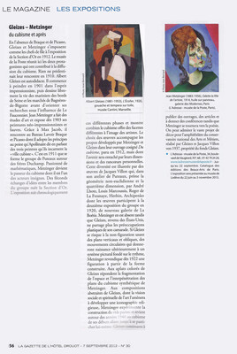 article "Gleizes - Metzinger du cubisme et après" par Lydia Harambourg, p. 154 et 156