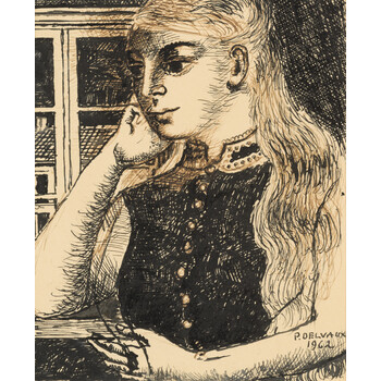 Femme accoudée devant une fenêtre