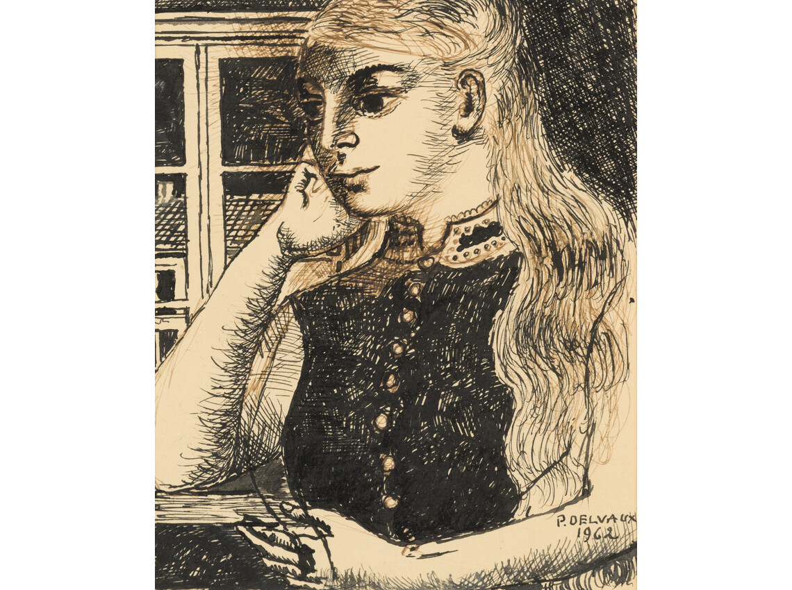 Femme accoudée devant une fenêtre