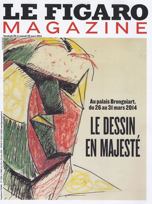 <em>Tête de Femme</em> 1936, dessin de Julio Gonzalez présenté par la Galerie des Modernes au Salon du Dessin 2014 reproduit en couverture.